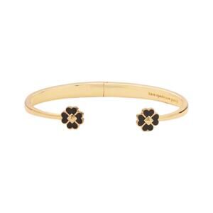 KATE SPADE Black Spades & Studs Cuff Bracelet Gold Plated Designer Bracelet